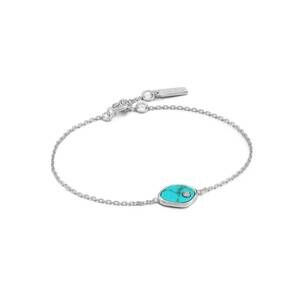NEW ANIA HAIE women's tidal turquoise bracelet in silver